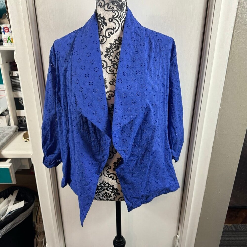 Culture Code Double Breasted Eyelet Jacket With P… - image 3